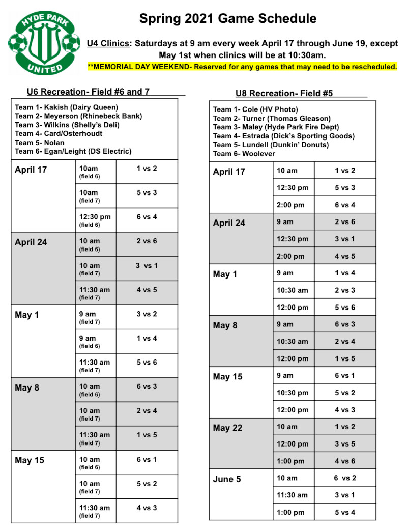 Recreation - Hyde Park United Soccer