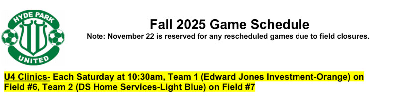 Fall 2025 Schedule Title
