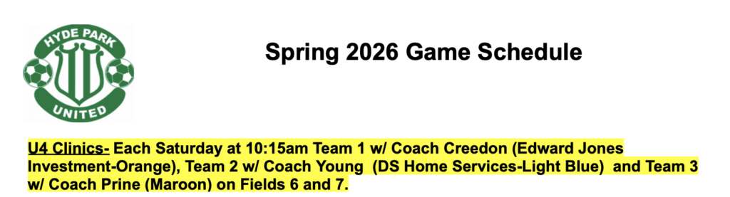 Spring 2026 Schedule Revised