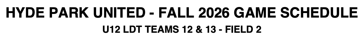 HPUS FALL 2026 U12 SCHEDULE TITLE