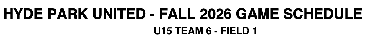 HPUS FALL 2026 U15 FALL TITLE